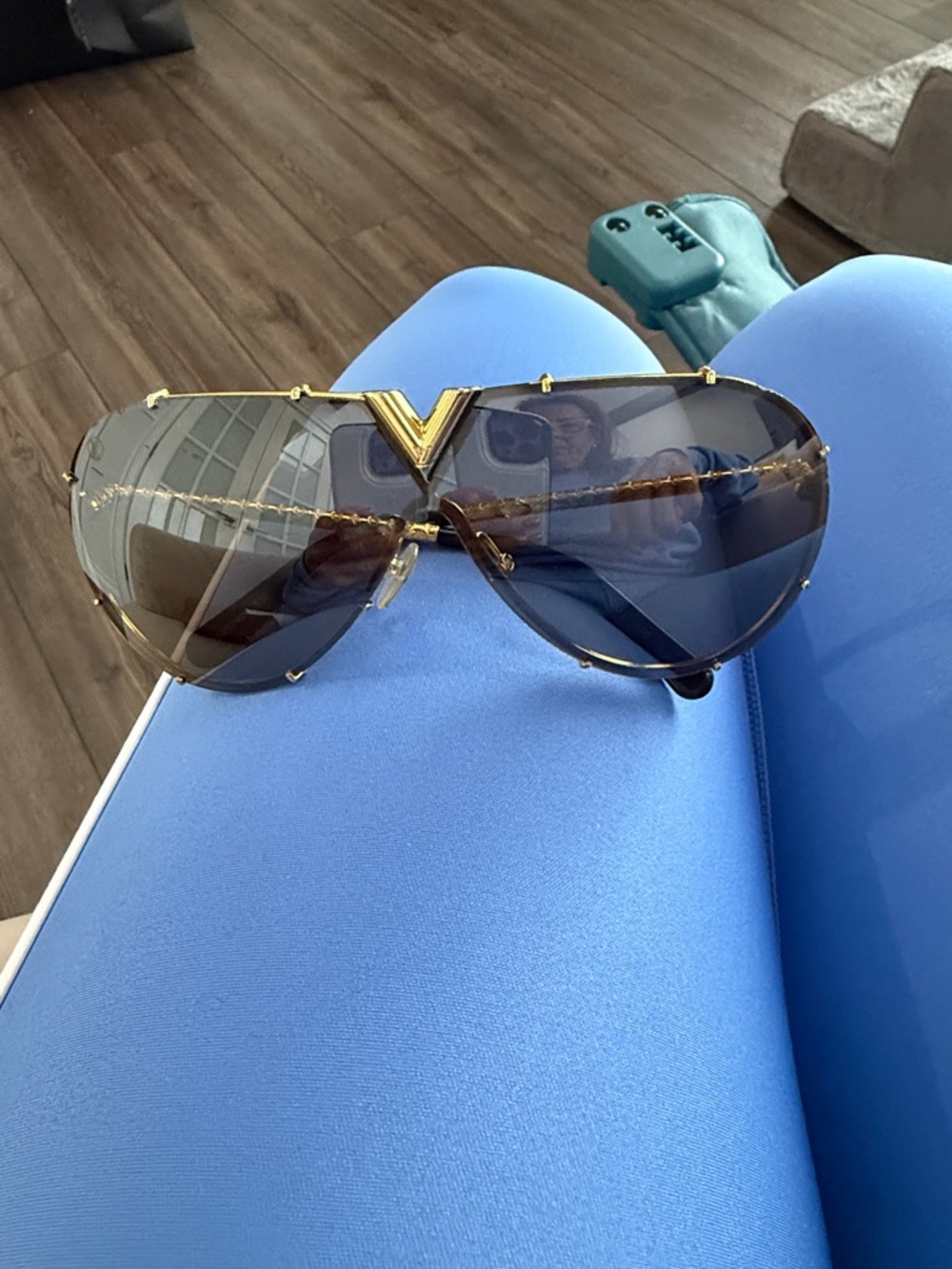 Louis Vuitton Gold-Accent Brown Aviator Sunglasses - Picture 13 of 15